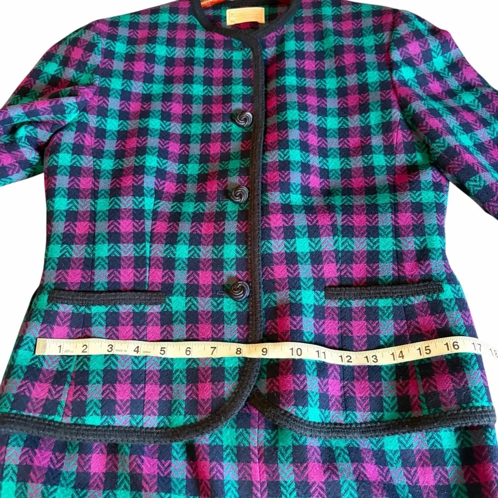 PENDLETON VINTAGE 100% WOOL BLAZER & SKI SKIRT SET SIZE 10 PETITE - Picture 4 of 10
